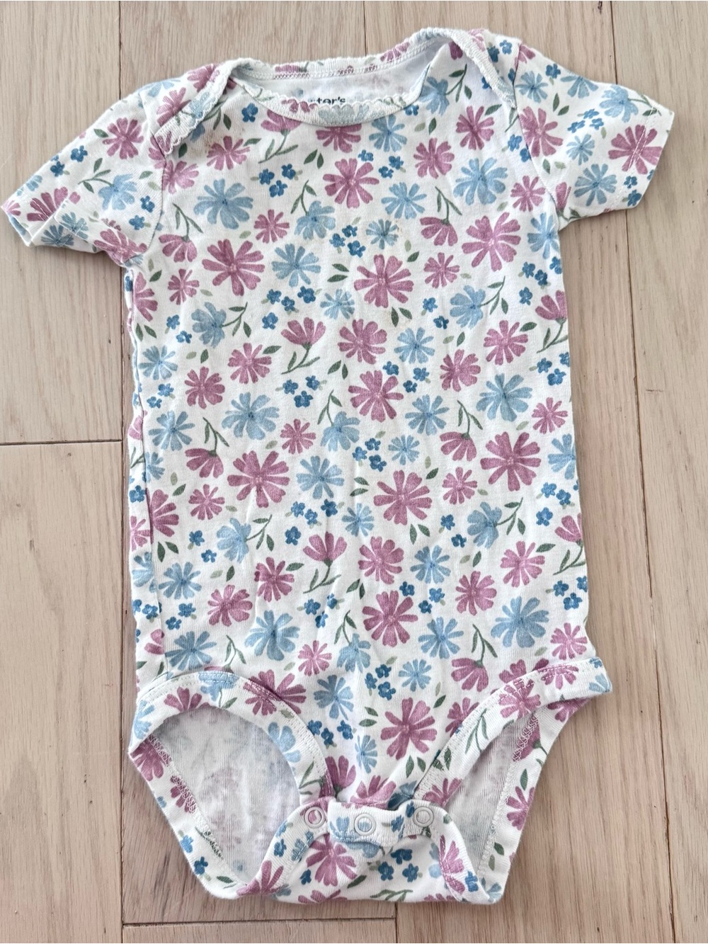 Carters Floral Short-Sleeve Baby One-Piece 18M